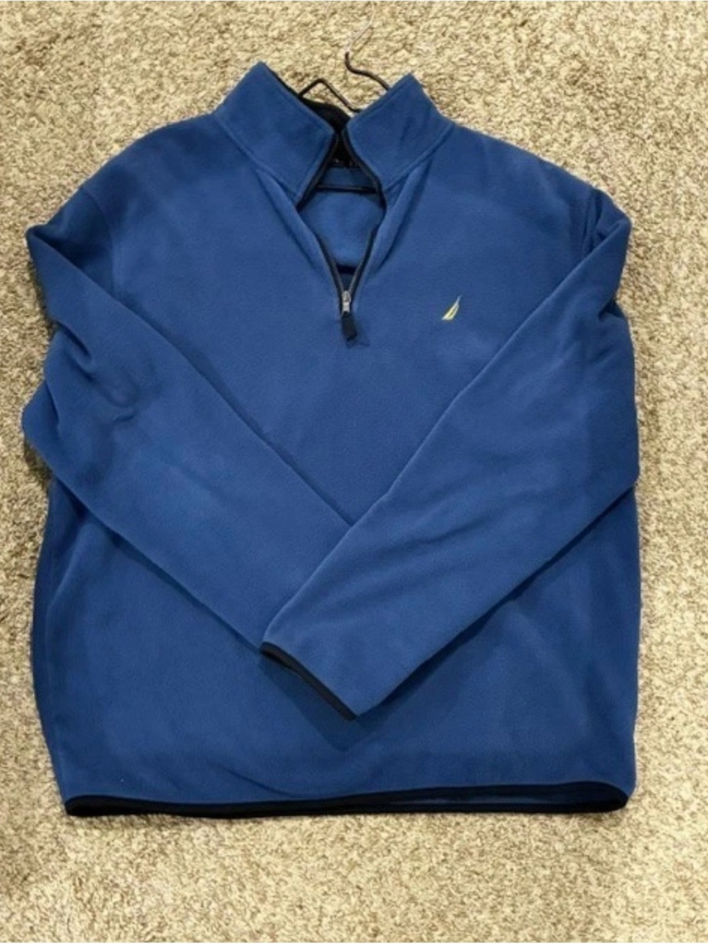 Nautica Men's Royal Blue Quarter-Zip Fleece Pullover
